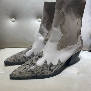 Never Worn Women's Snakeskin Ankle Boots